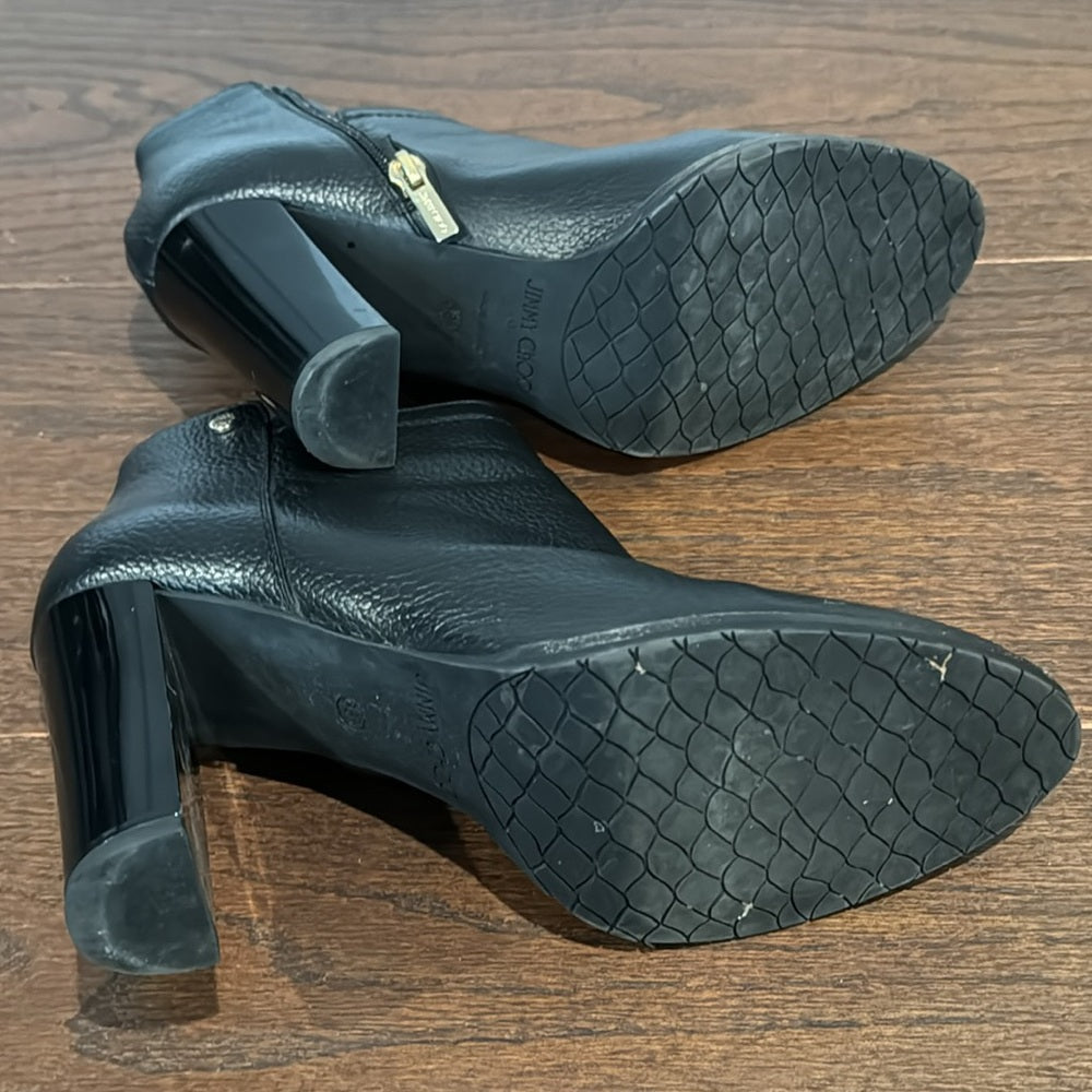 Jimmy Choo Women’s Black Leather Booties Size 38.5/8.5
