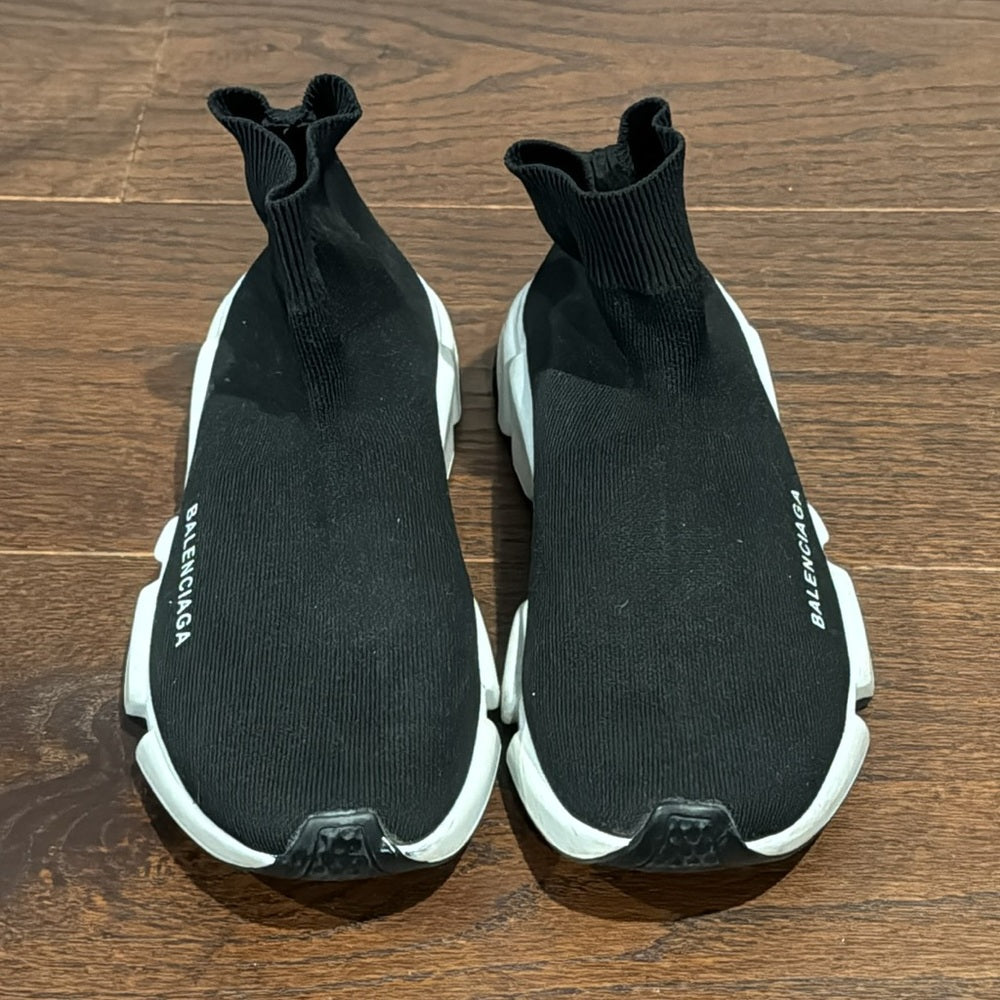 Balenciaga Black Slip On Speed Knit Sneakers Size 38/8