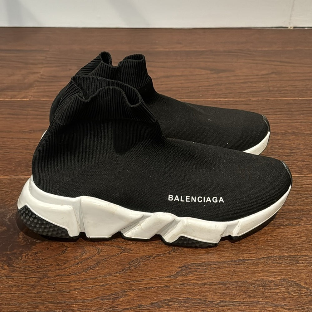 Balenciaga Black Slip On Speed Knit Sneakers Size 38/8