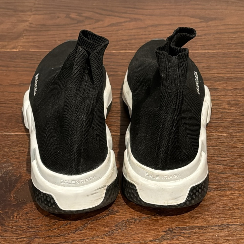 Balenciaga Black Slip On Speed Knit Sneakers Size 38/8