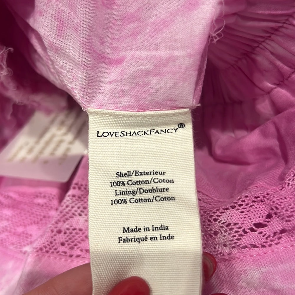 NWT LoveShackFancy Women’s Skirt Pink and White Size XS