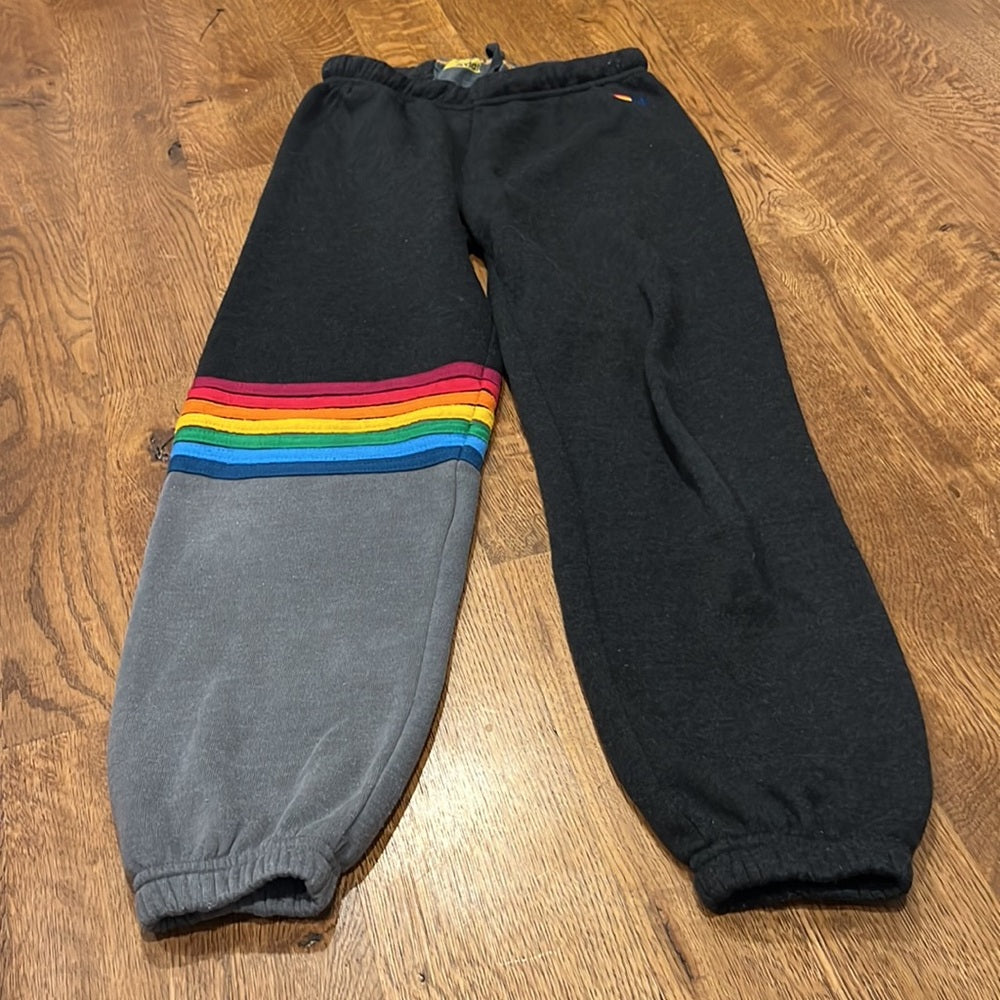 Aviator Nation Women’s SweatPants Black Grey and Rainbow