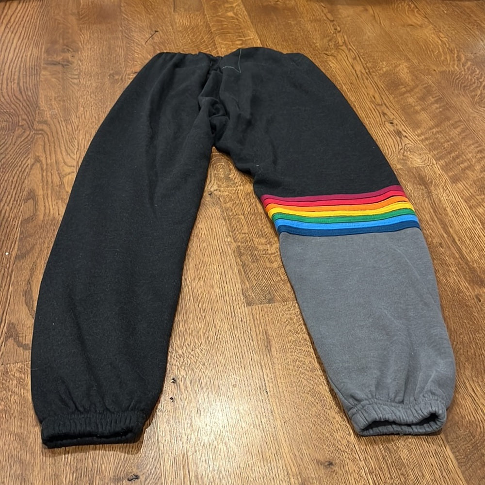 Aviator Nation Women’s SweatPants Black Grey and Rainbow