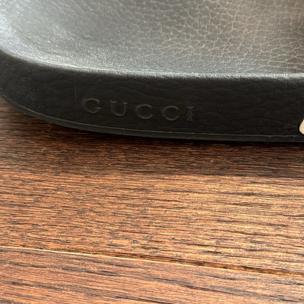 Gucci Tricolor Satin and Canvas Web Bow Slides Size 41