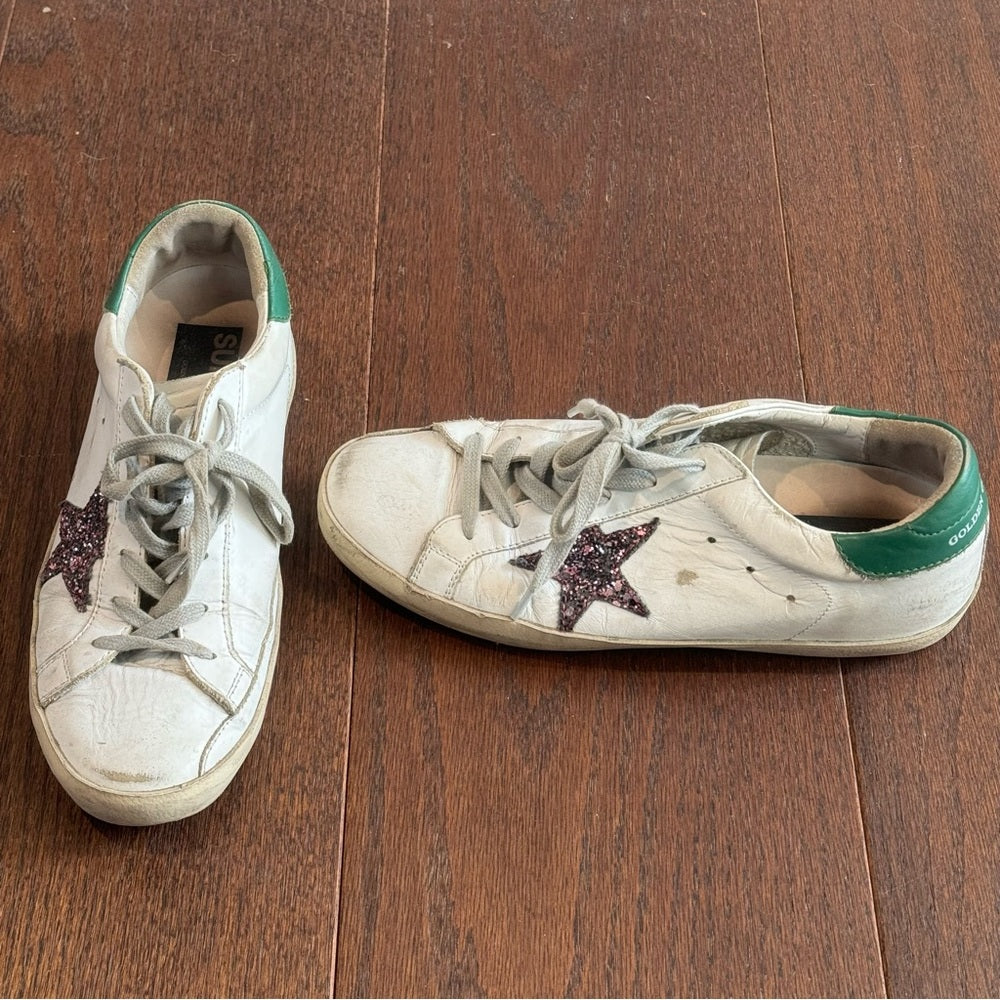 Golden Goose Women’s White Leather Super Star Sneakers Size 38/8