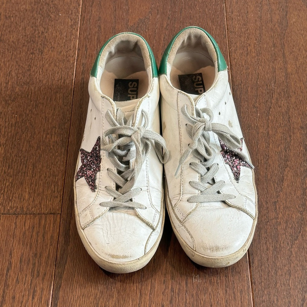Golden Goose Women’s White Leather Super Star Sneakers Size 38/8