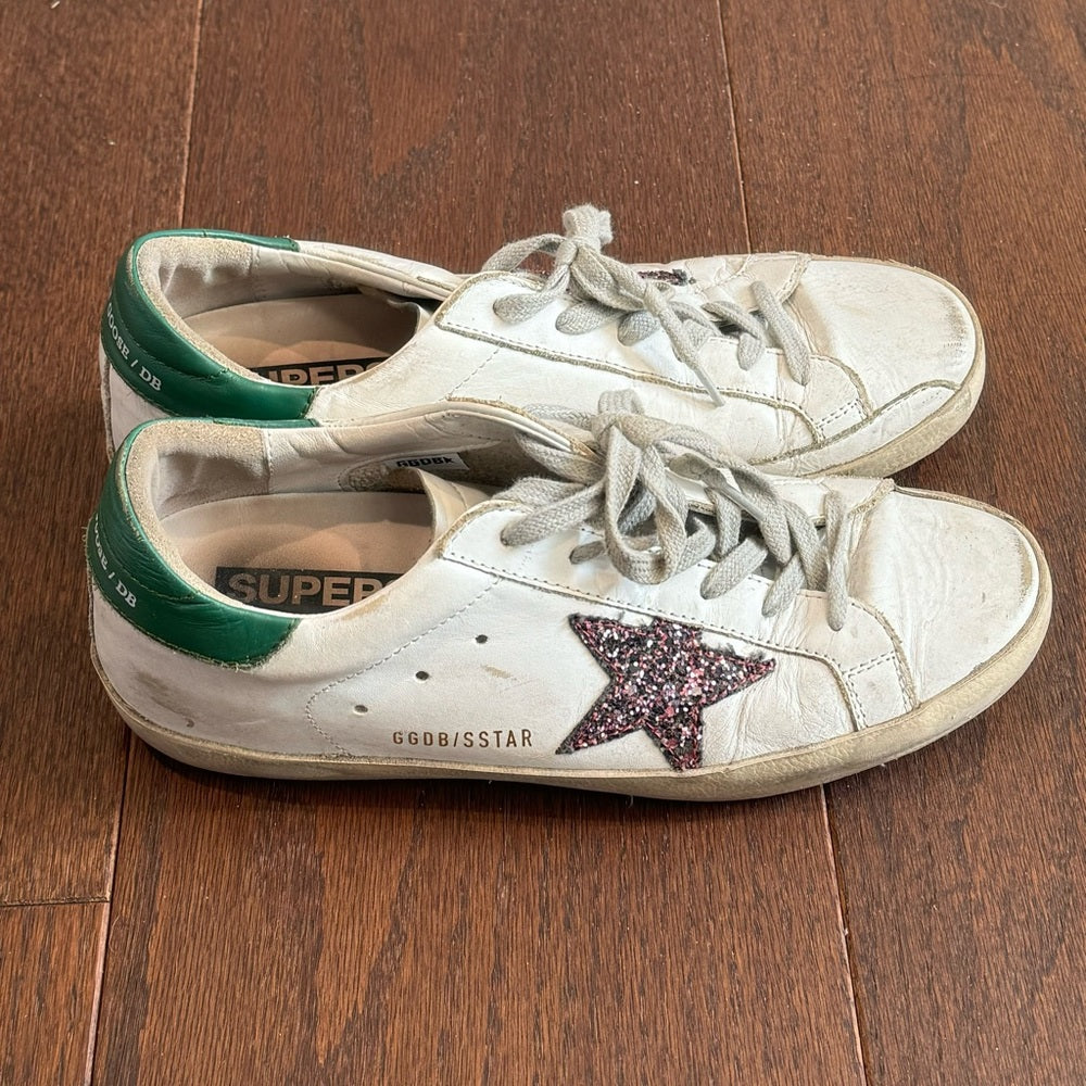 Golden Goose Women’s White Leather Super Star Sneakers Size 38/8