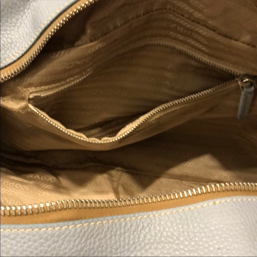 Prada Shoulder Powder Blue Leather Bag