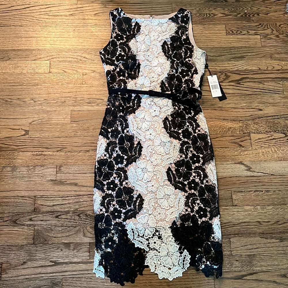 Jax Black Label lace dress with belt detail size 14