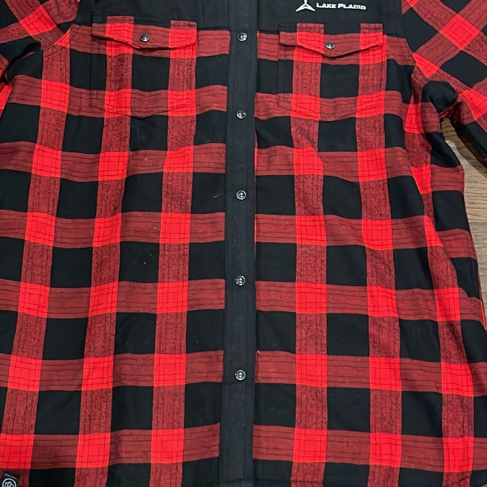 Lake Placis Red Plaid Flanel Size XL