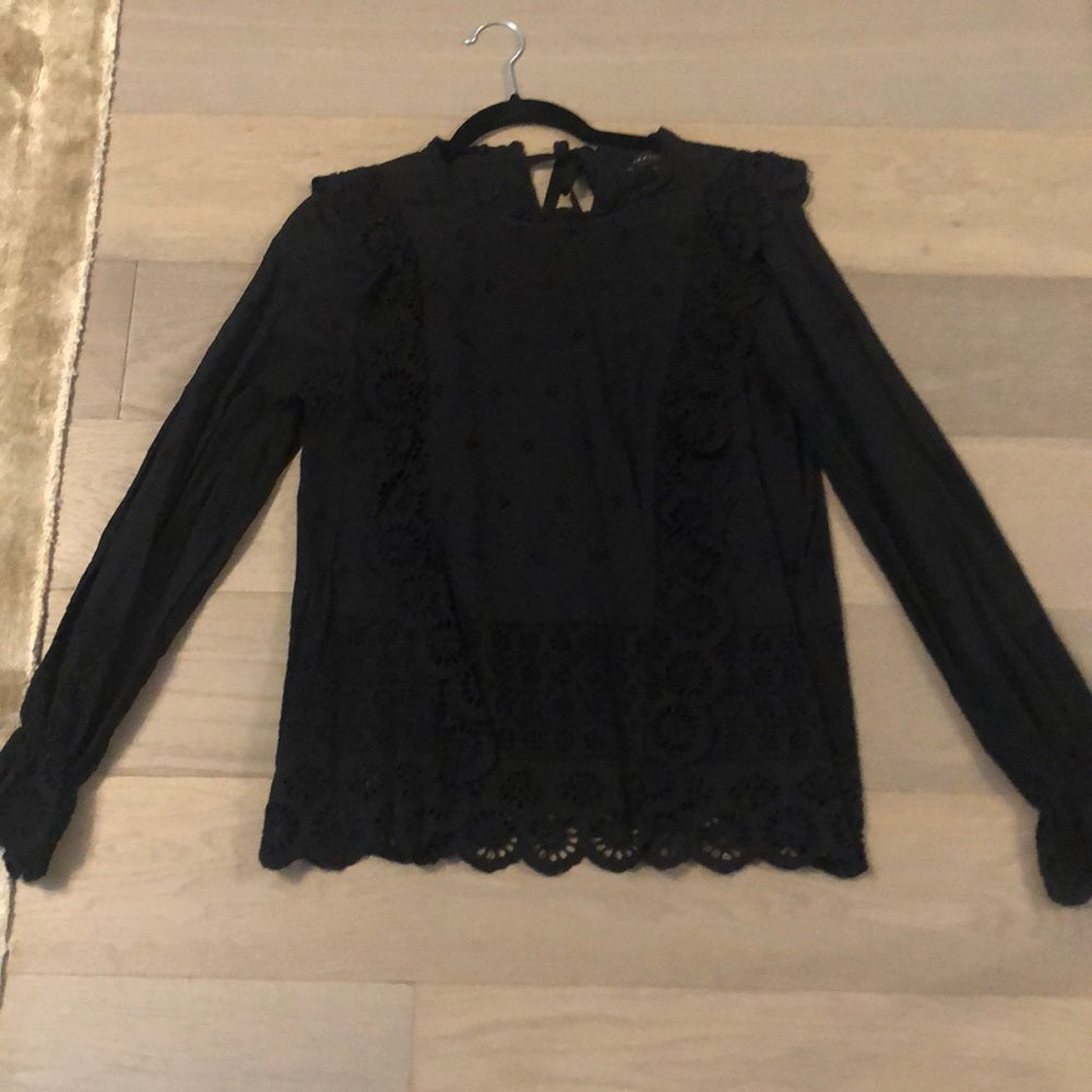 Sanctuary Black Eyelet Blouse Size S