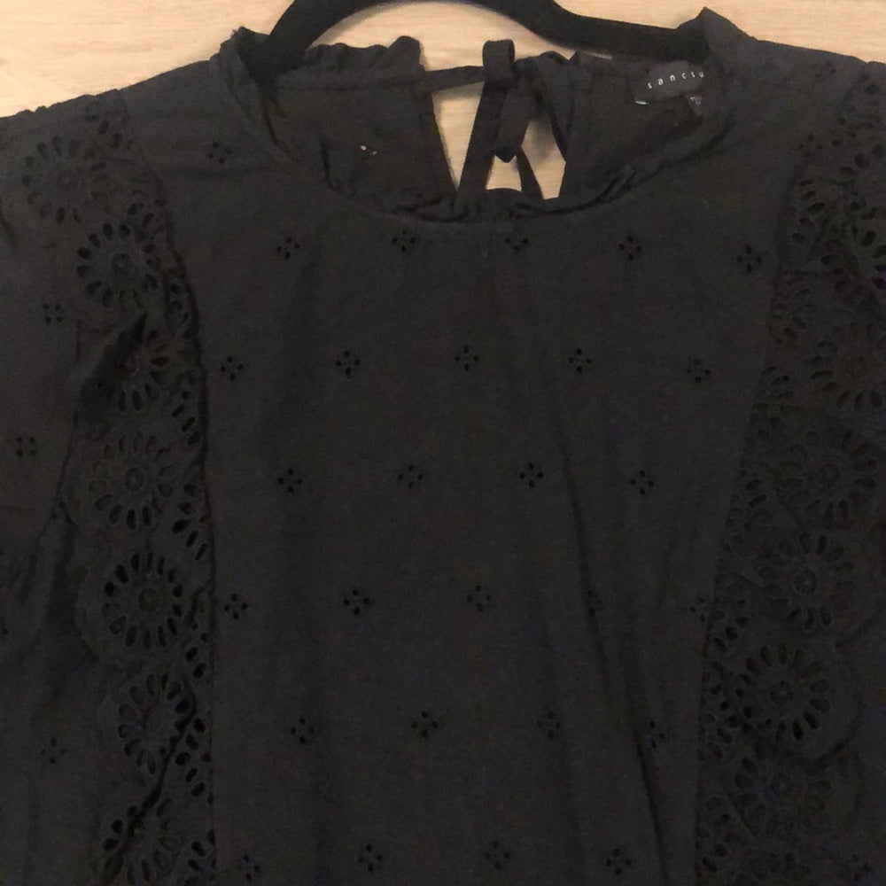 Sanctuary Black Eyelet Blouse Size S