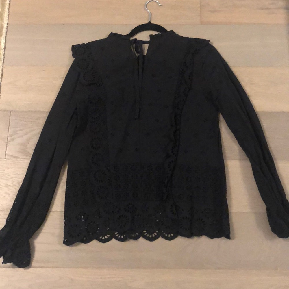 Sanctuary Black Eyelet Blouse Size S