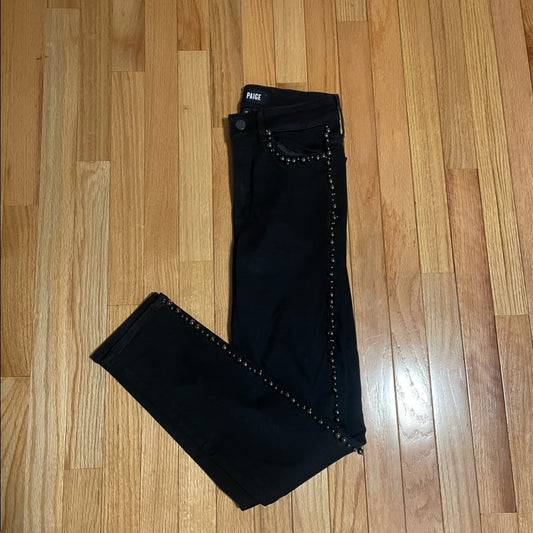 Paige Black Pearl Studded Jeans Size 26