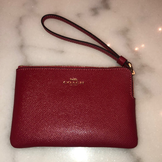 Coach Red Wristlet 6 inches long x 4 inches tall