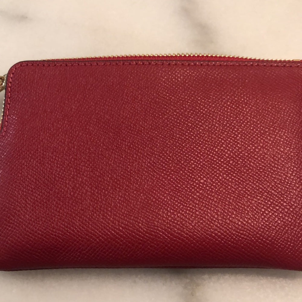 Coach Red Wristlet 6 inches long x 4 inches tall