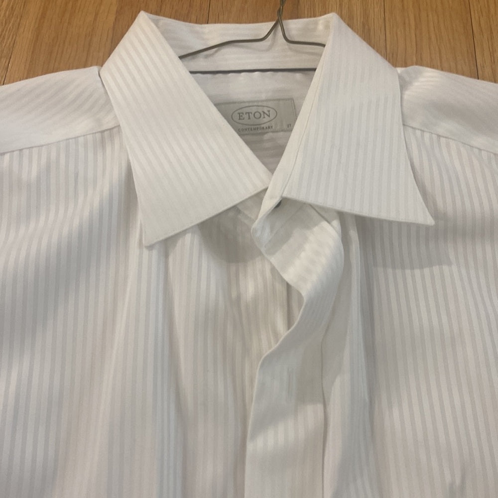 Men’s Eton Tuxedo button down. White. Size 43