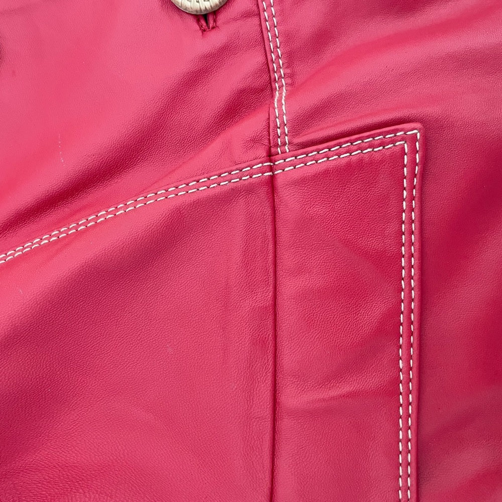 Di Vita Red Leather Women’s Jacket Size 8