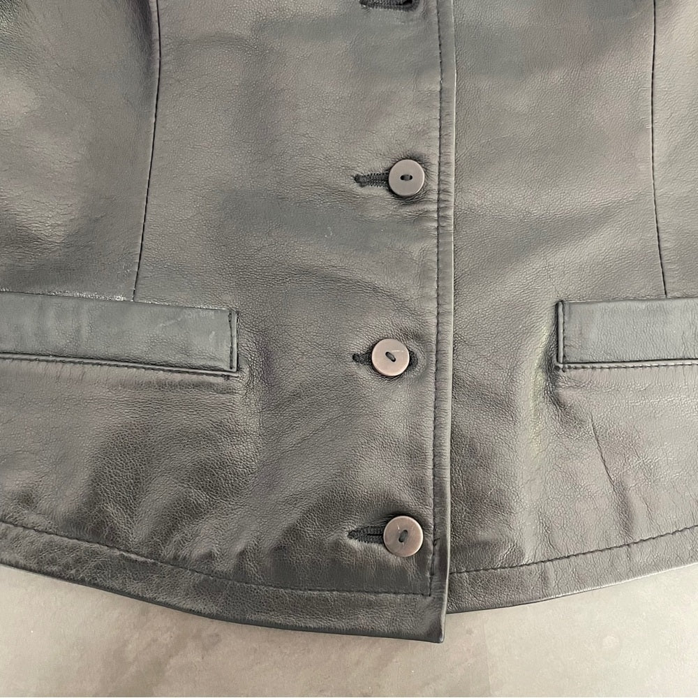 BANANA Republic Black Women’s Leather Vest Size 8