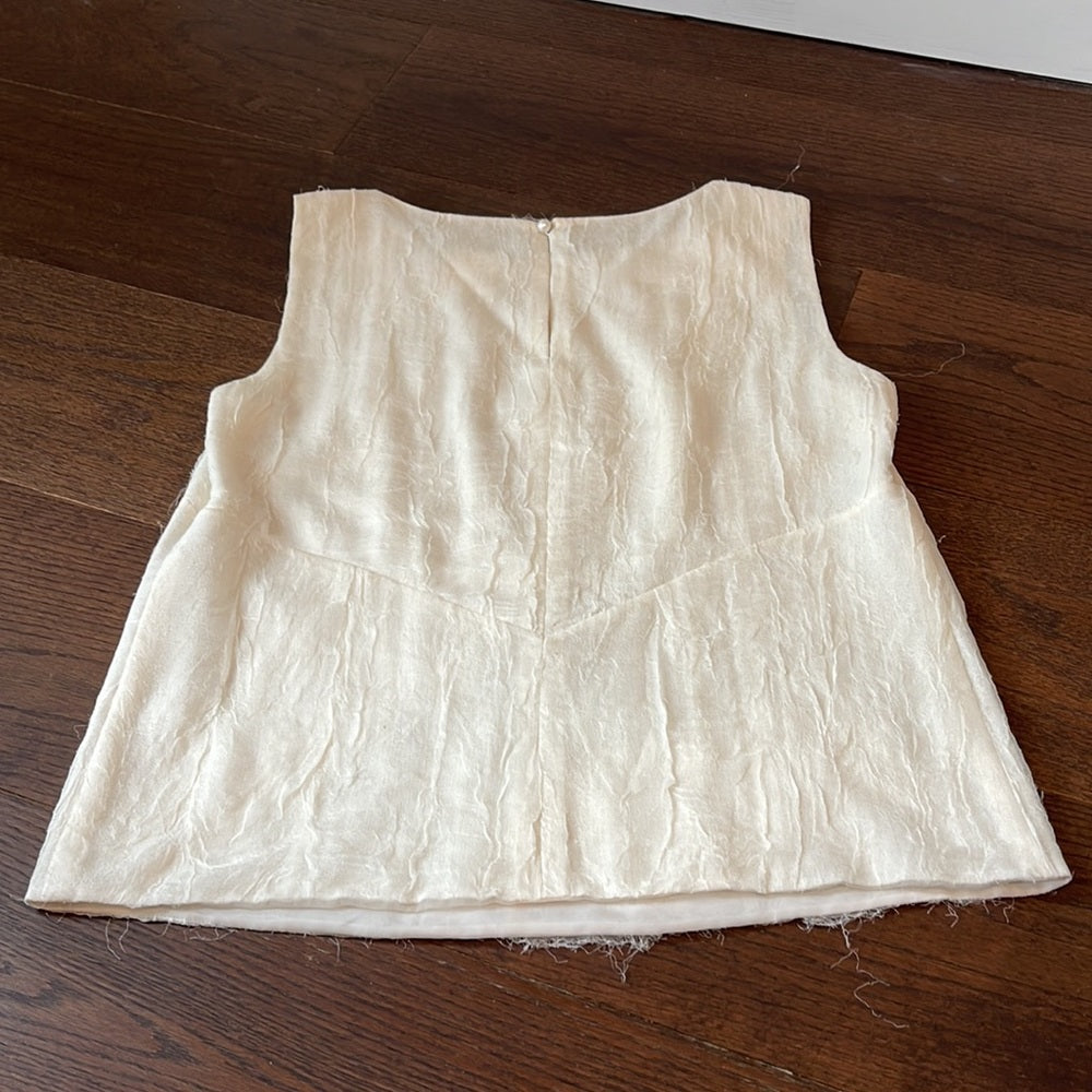 Chanel Sleeveless Women’s Cream Blouse Size 42/ US 6