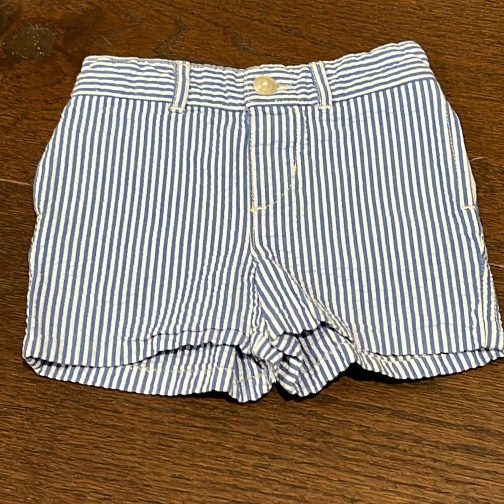 RALPH Lauren Blue and White Striped Boys Shorts Size 3 months