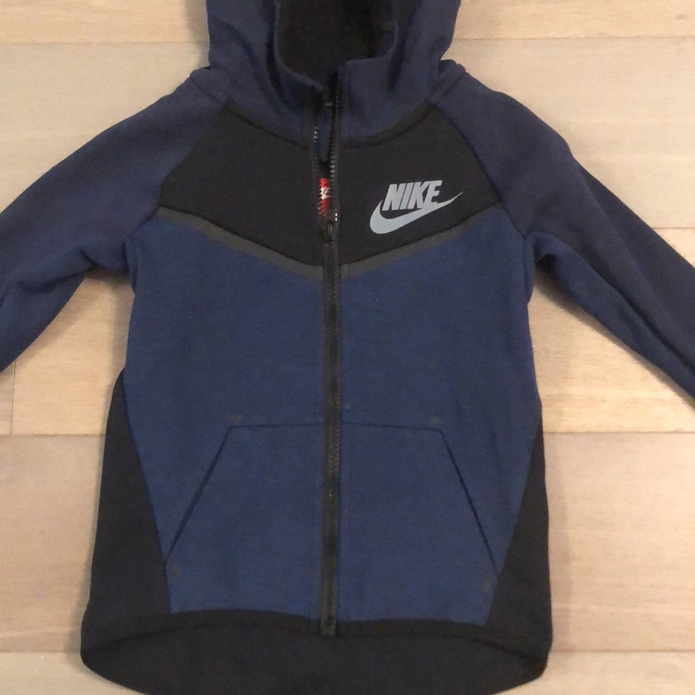 Nike Black and Navy Zip Up Sweatshirt Size 5