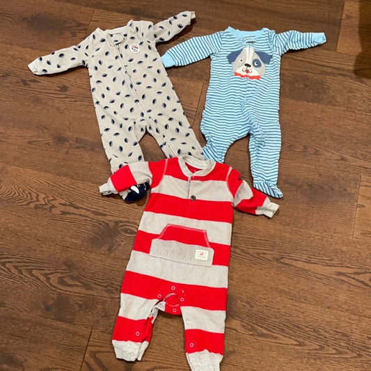 3 Boys Carter’s Pajamas Size 9 months