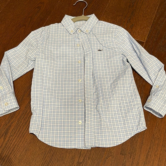 VINEYARD Vines Boys Blue Performance Button Down Shirt Size 5