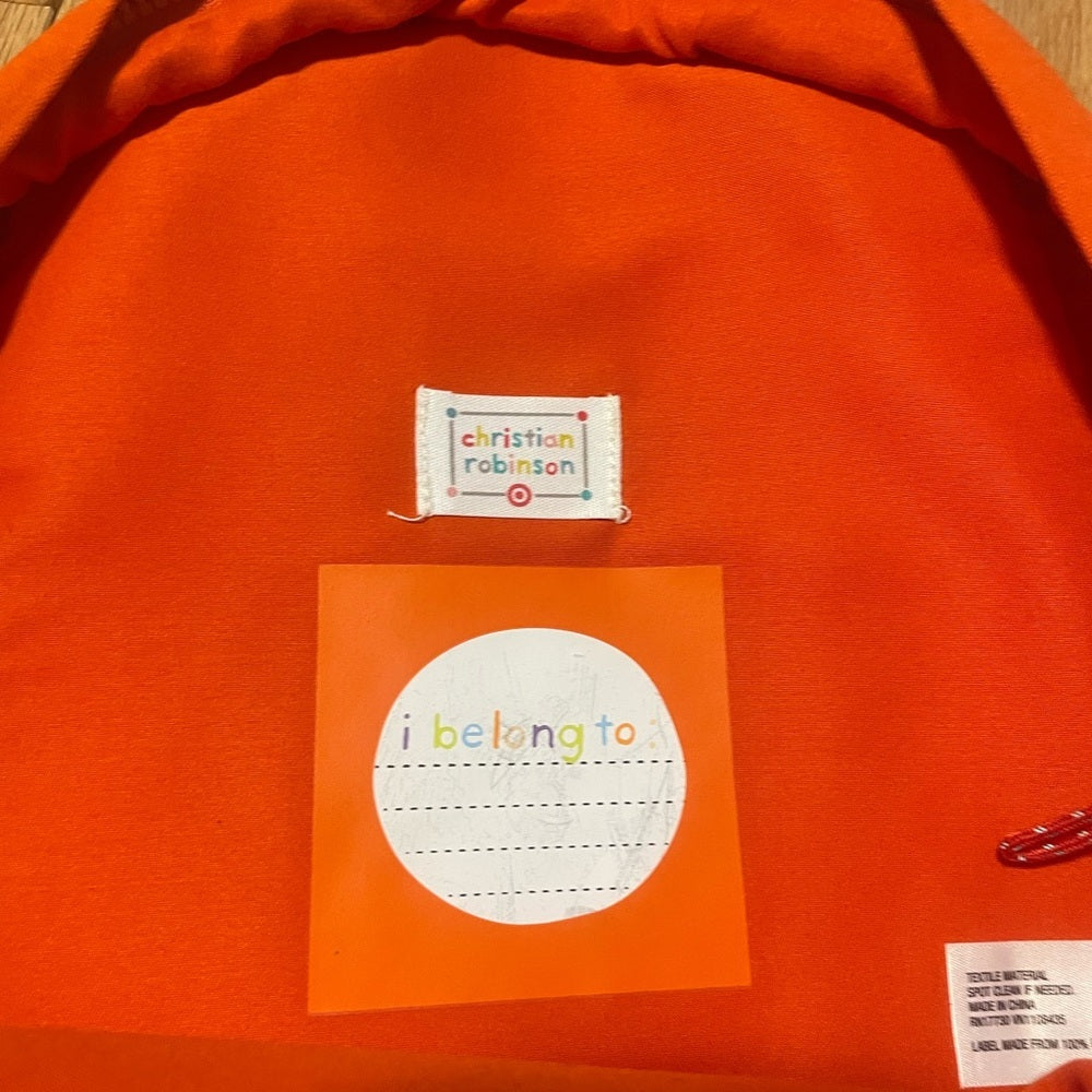 Christian Robinson Orange Kids Backpack