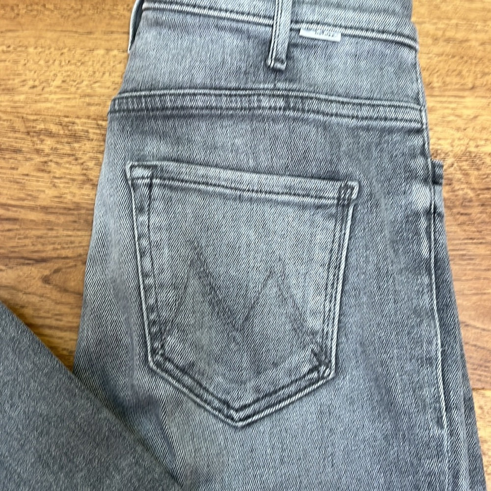 Mother Women’s Hustler Grey Ankle Fray Jeans Size 24