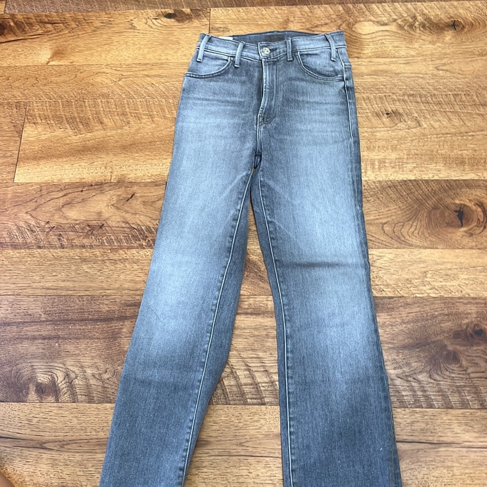 Mother Women’s Hustler Grey Ankle Fray Jeans Size 24