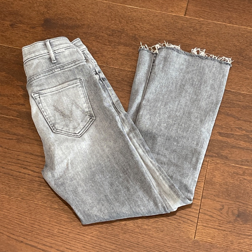 Mother Women’s Hustler Grey Ankle Fray Jeans Size 24