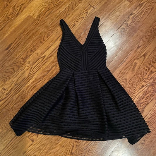 MAJE Black Patterned Dress Size 2/Medium