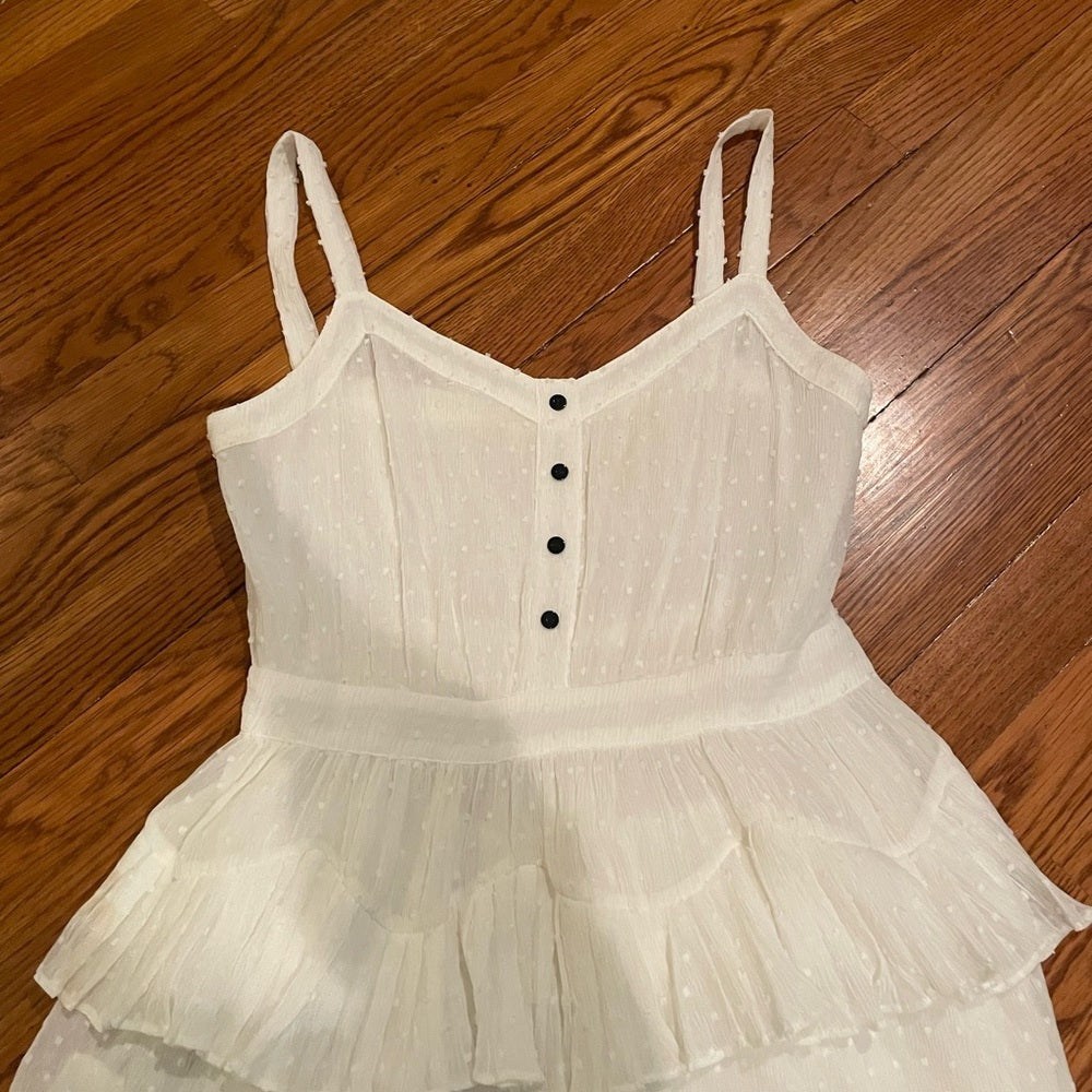 Maje White Ruffle Dress Size 2/Medium