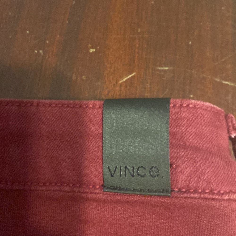 Women’s Vince jeans. Dark red. Size 24