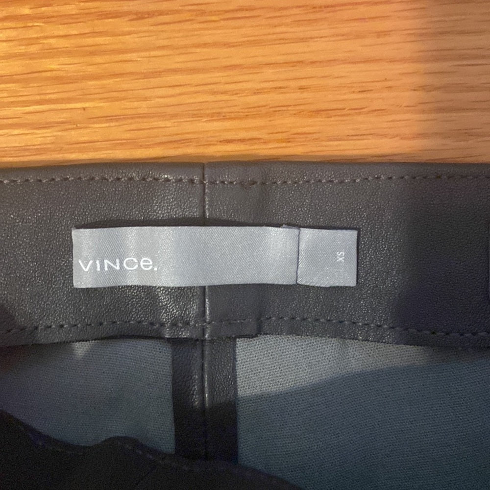 Women’s Vince grey leather pants. Size XS