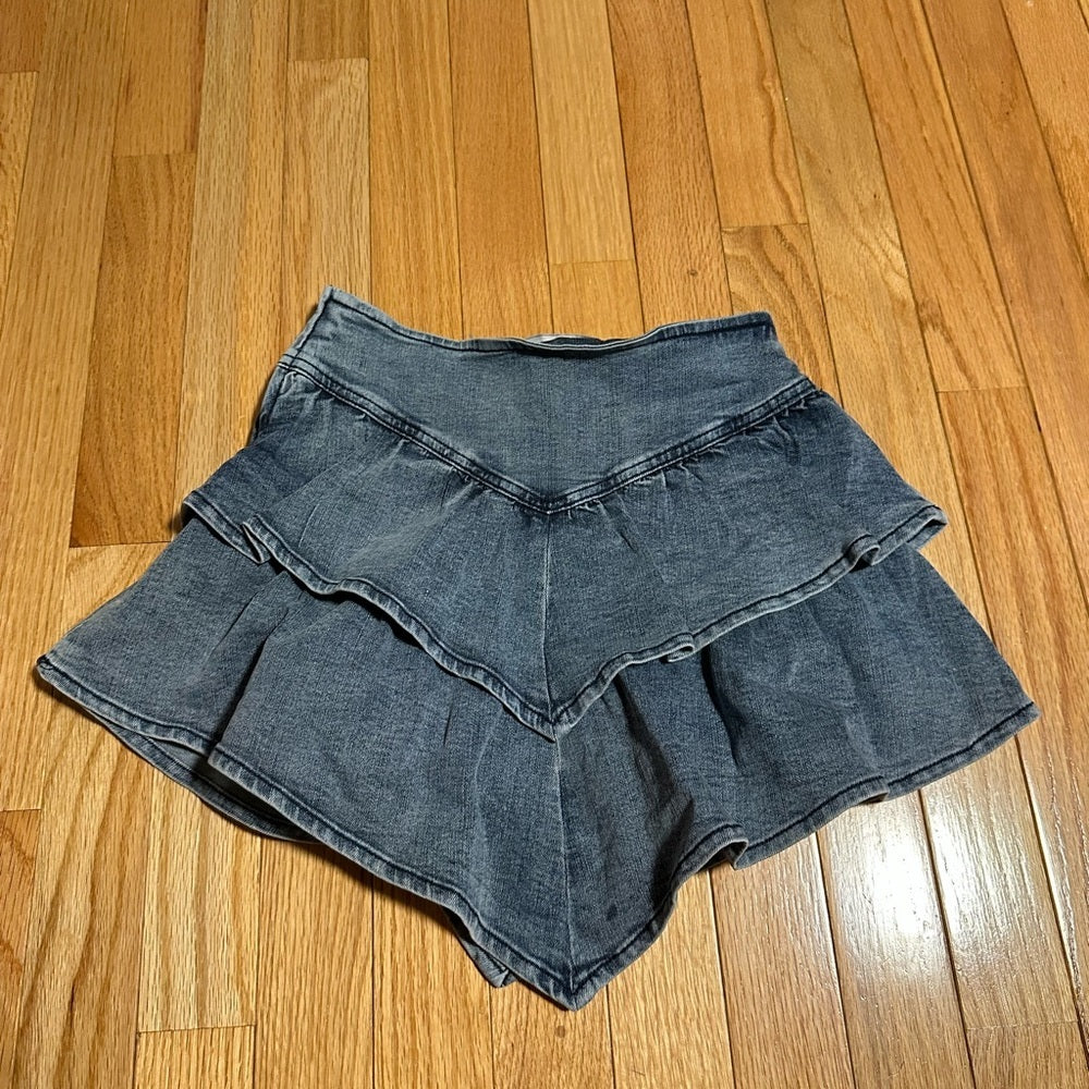 Katie J NYC Kids Blue Grey Jean Skirt Size Large