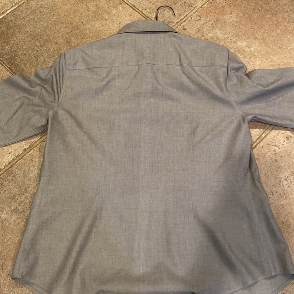 Talbots gray button down shirt size 8