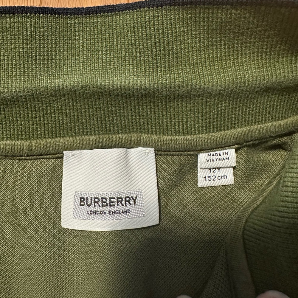 Burberry Green Polo Top Size 12Y