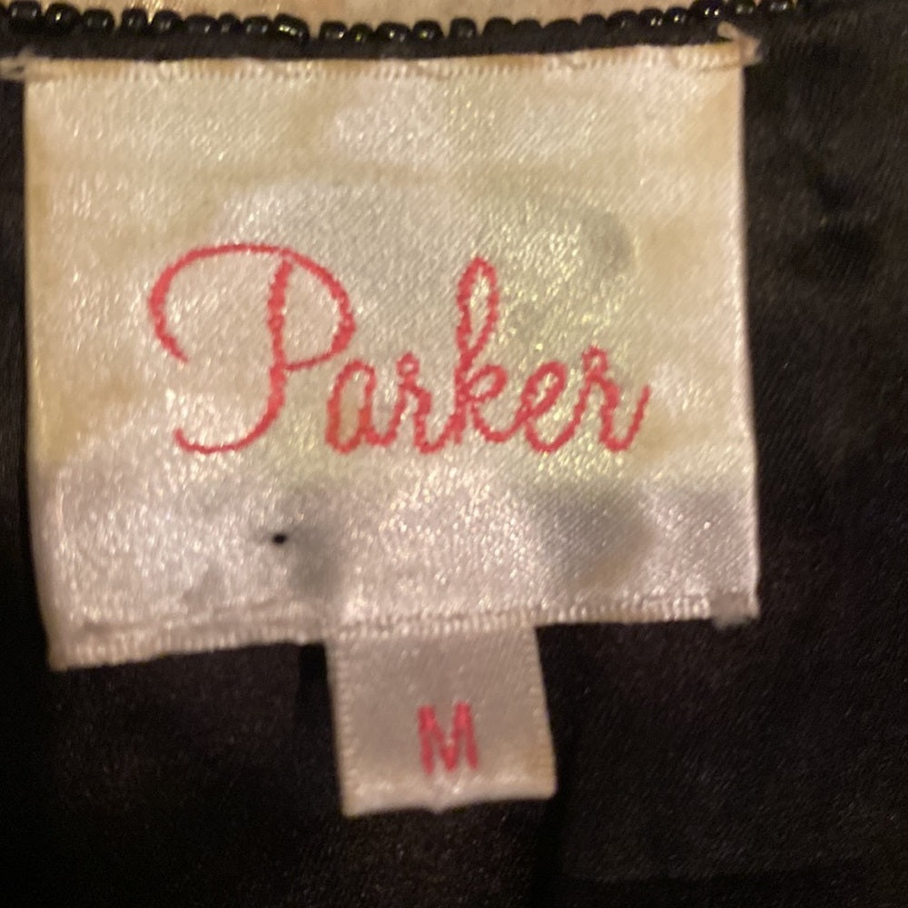 Parker women’s black dress gold beading size medium