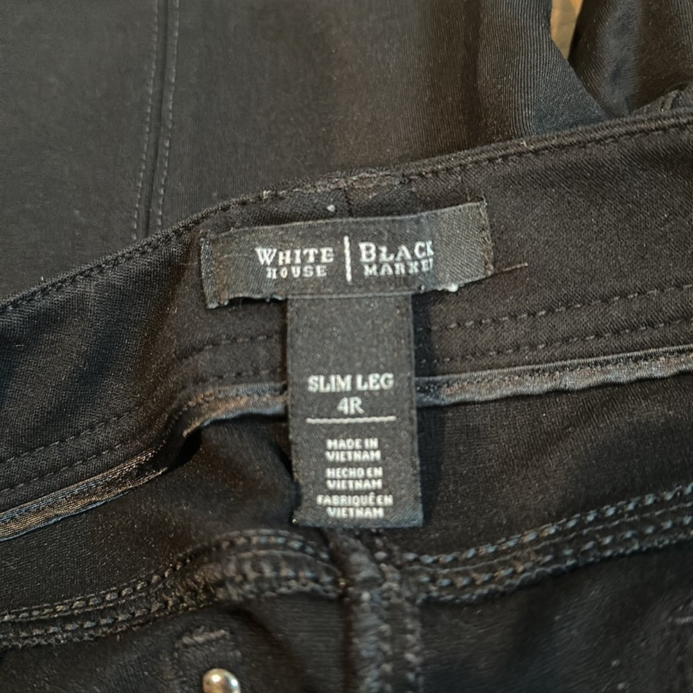 White House Black Market Women’s Skinny Black Jeans - Size 4R