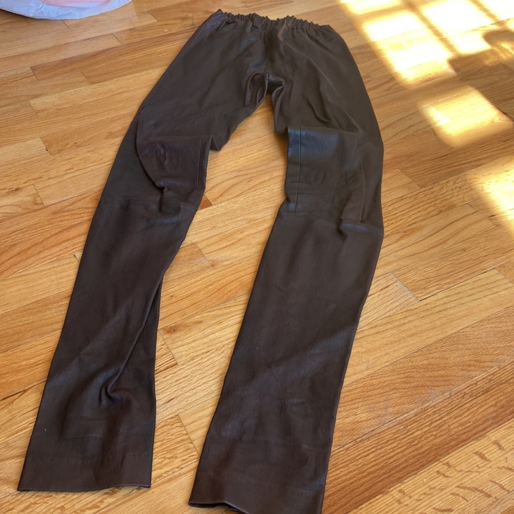 Women’s The Row Brown Leather Pants Size XS