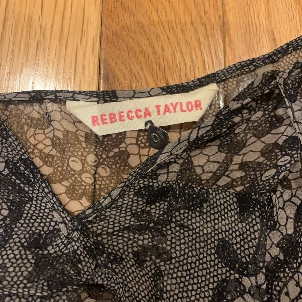 Rebecca Taylor Grey Patterned Blouse Size 10