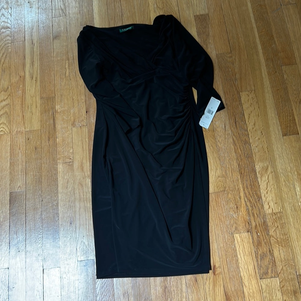 NWT Ralph Lauren Black Long Sleeve Dress Size M