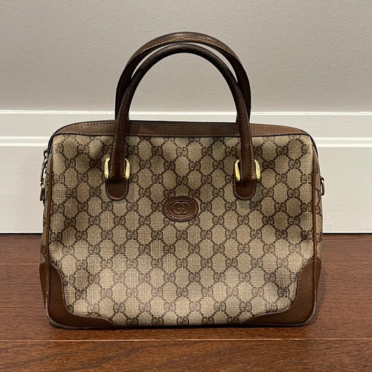 Gucci Vintage GG Brown Vintage Micro Guccissima Boston Bag Top Handle Bag