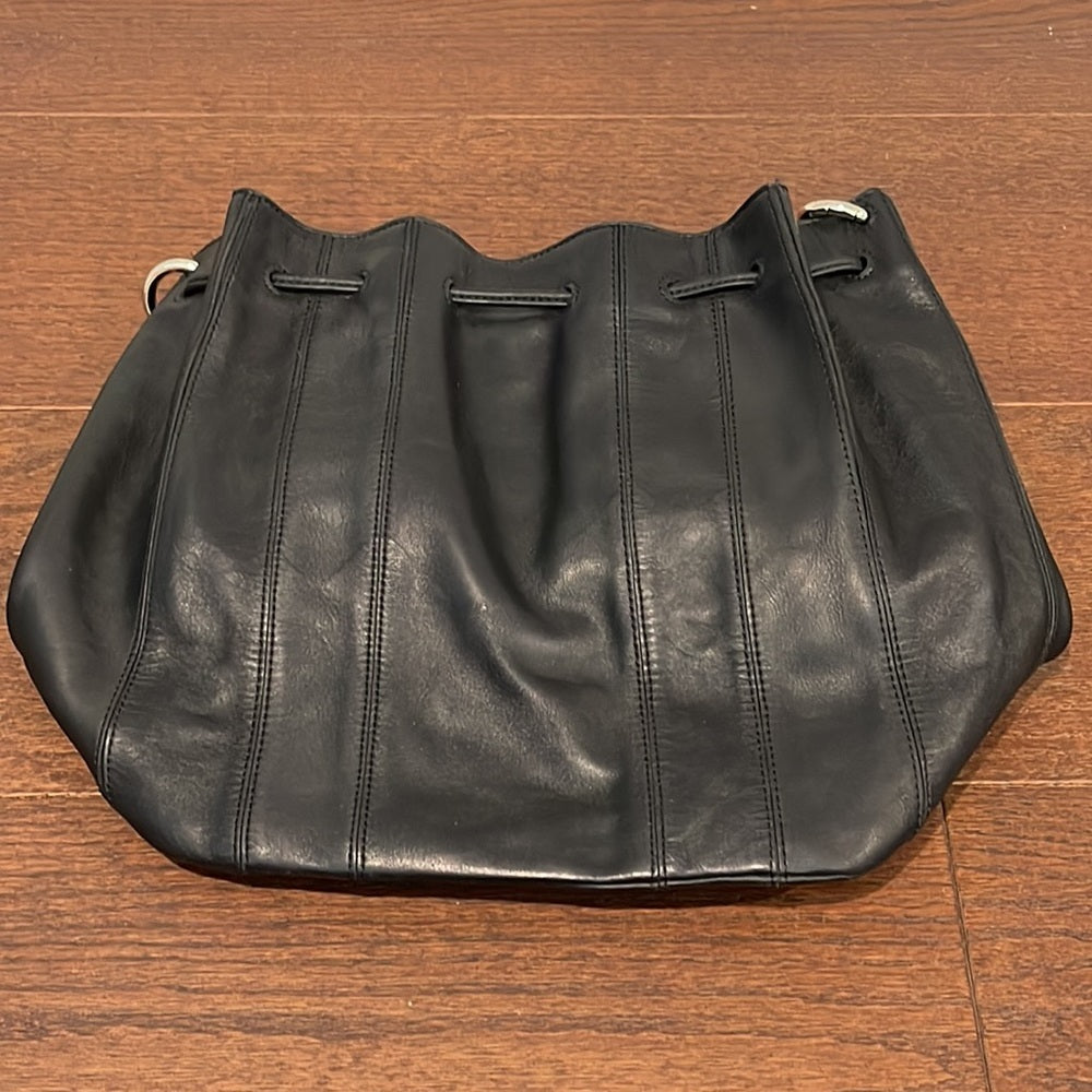 Karen Millen Black Leather Bucket Shoulder Bag