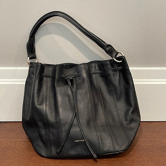 Karen Millen Black Leather Bucket Shoulder Bag