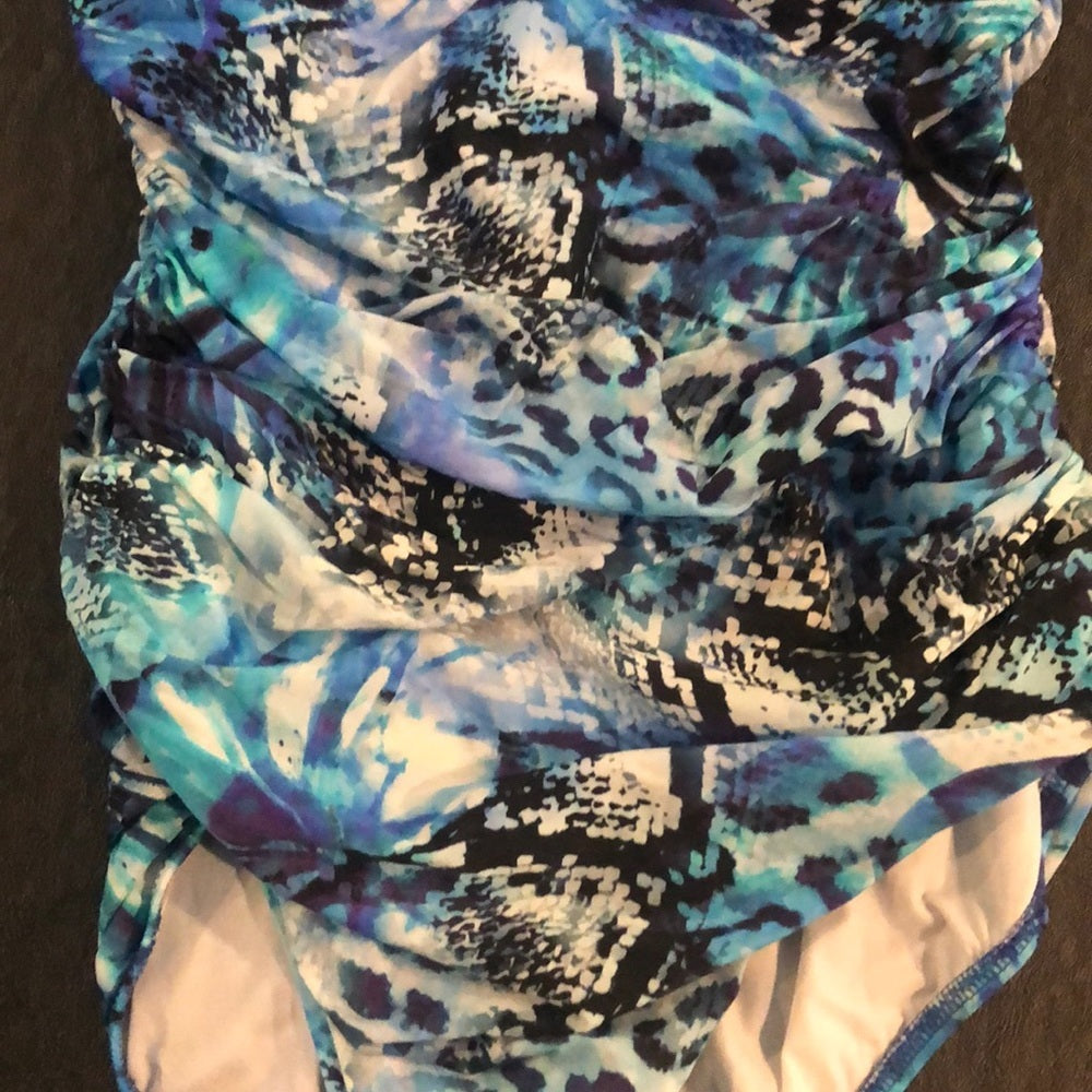 Gottex Blue, Black and White Bathing Suit Size 10