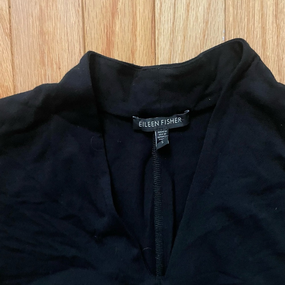 Eileen Fisher Black V Neck Sleevless Dress Size Small