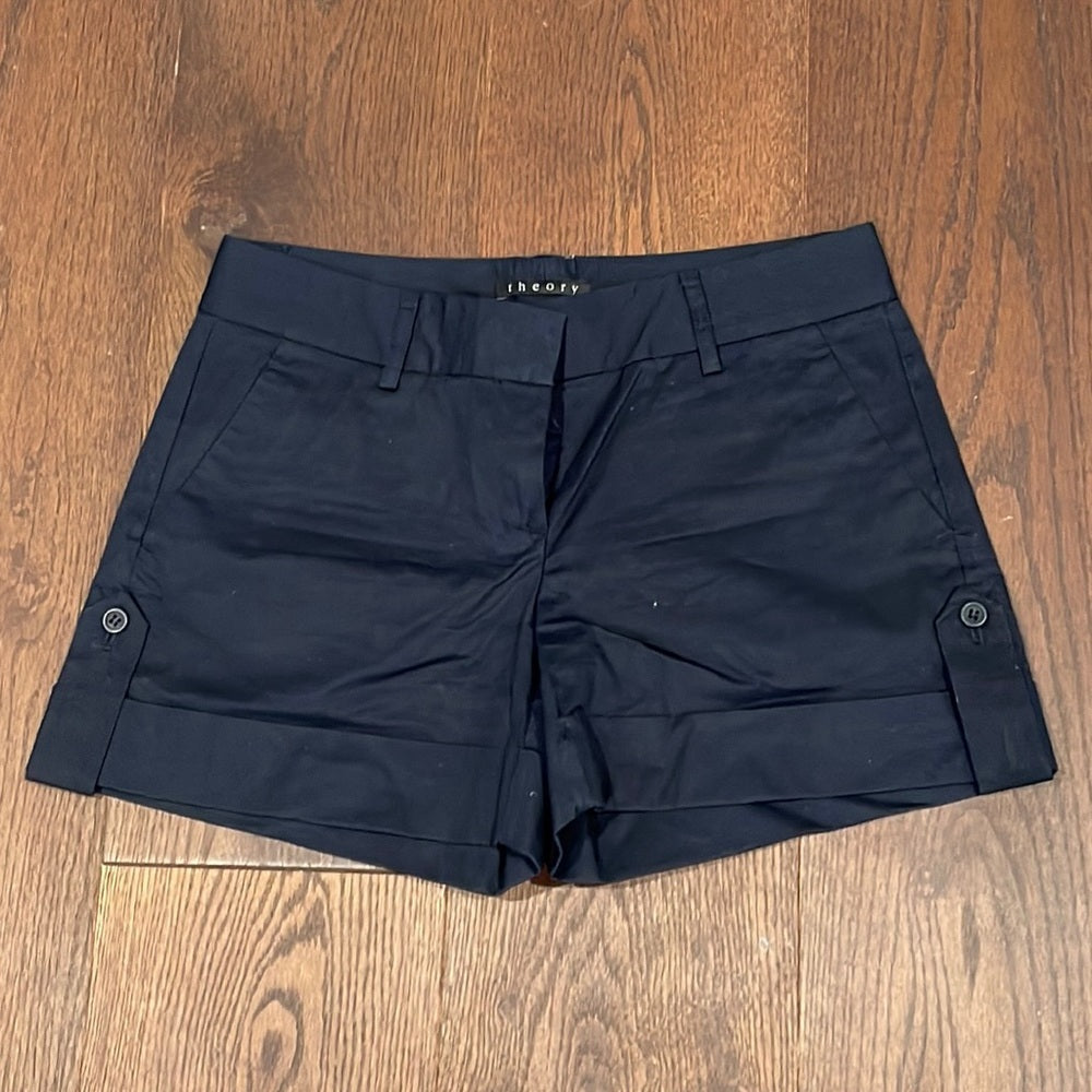 Theory Chino Navy Shorts Size 6